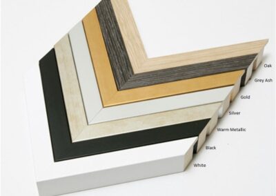 Frame corners, white, black, metallic, silver, gold, dark ash, oak wood