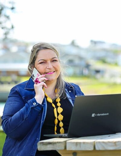 business woman working outdoors