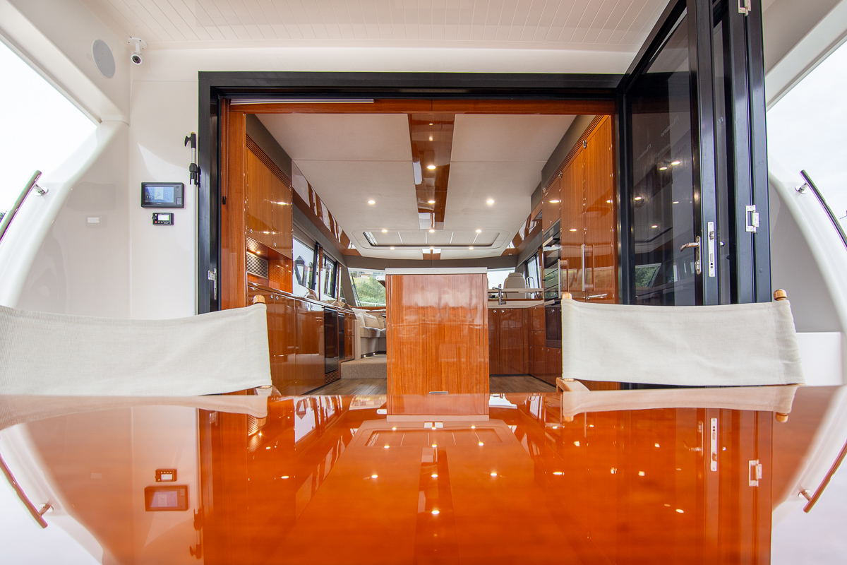 yacht interior shot from deck Detail photo of a High end Yacht photo in the marina. Professional real estate, interiors and boat photography in Whangaparaoa, Auckland, New Zealand.