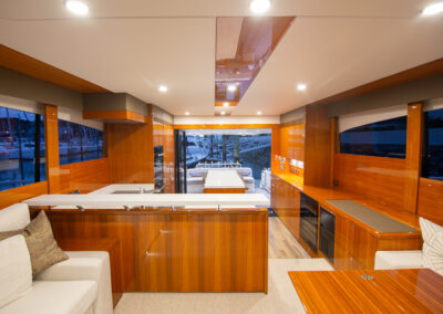 Interior shot of a High end Yacht photo in the marina. Professional real estate, interiors and boat photography in Whangaparaoa, Auckland, New Zealand.