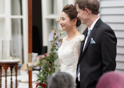 Auckland wedding at home - Bride and groom ceremony