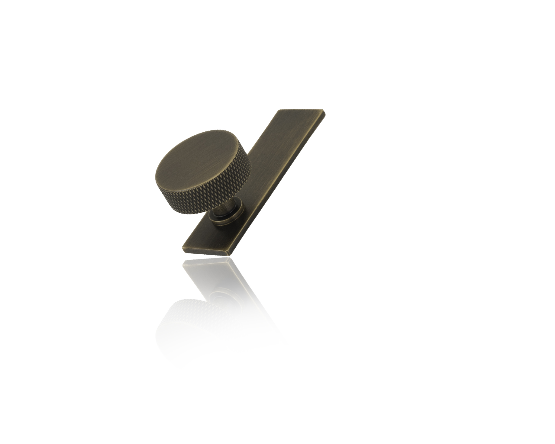 small bronze knob in studio with mirror shade