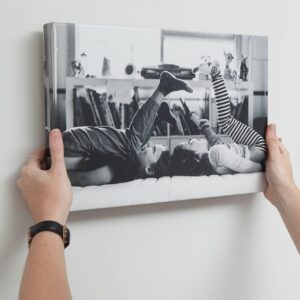 canvas print of kids being hung