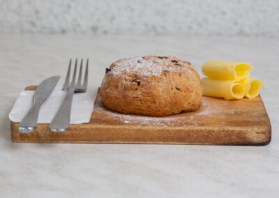 side on styled food shot with fork and knife