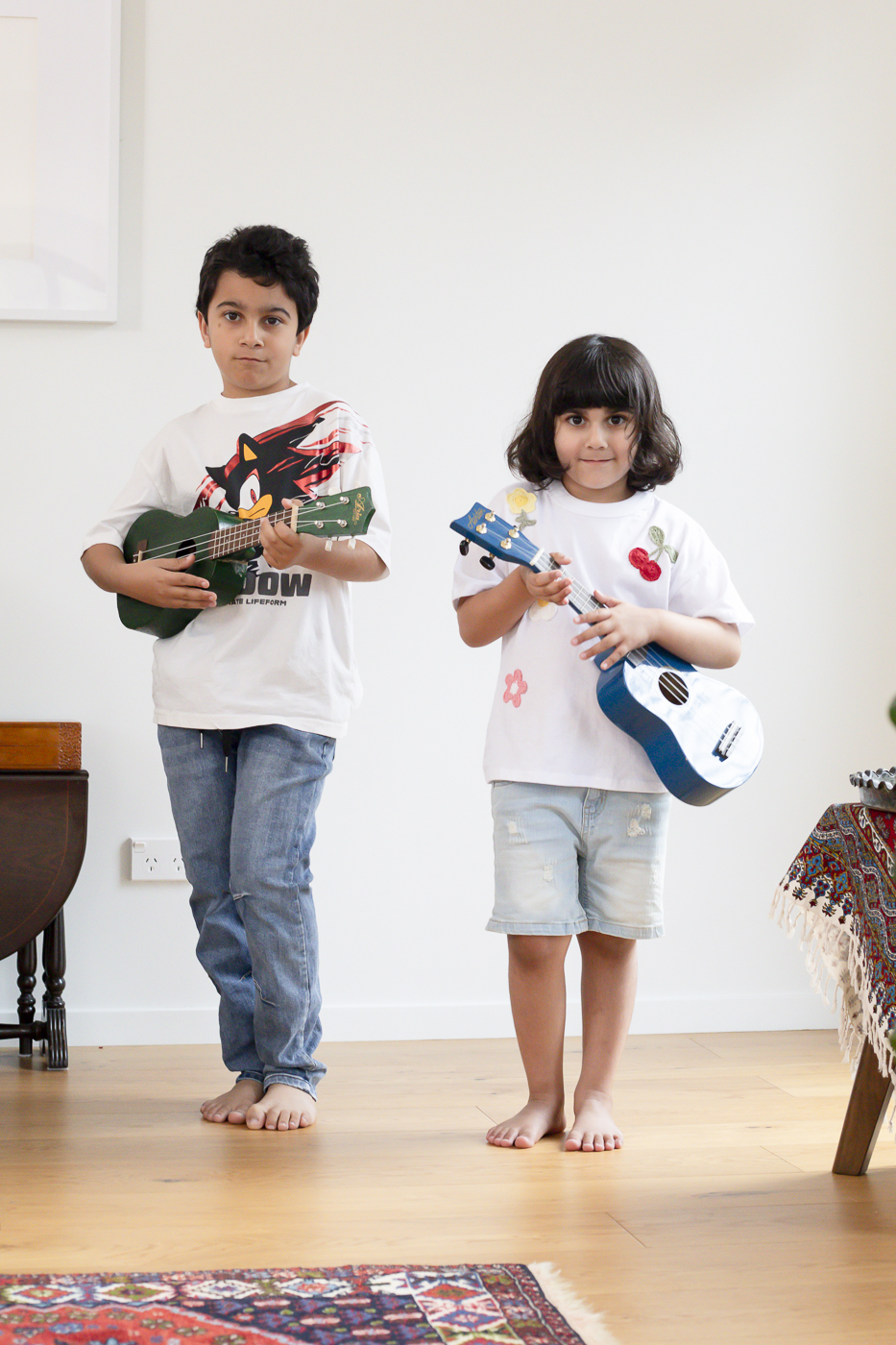 Kids with their guitars_in home Portrait photography