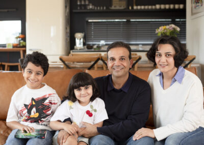 Family Portrait at home on big sofa