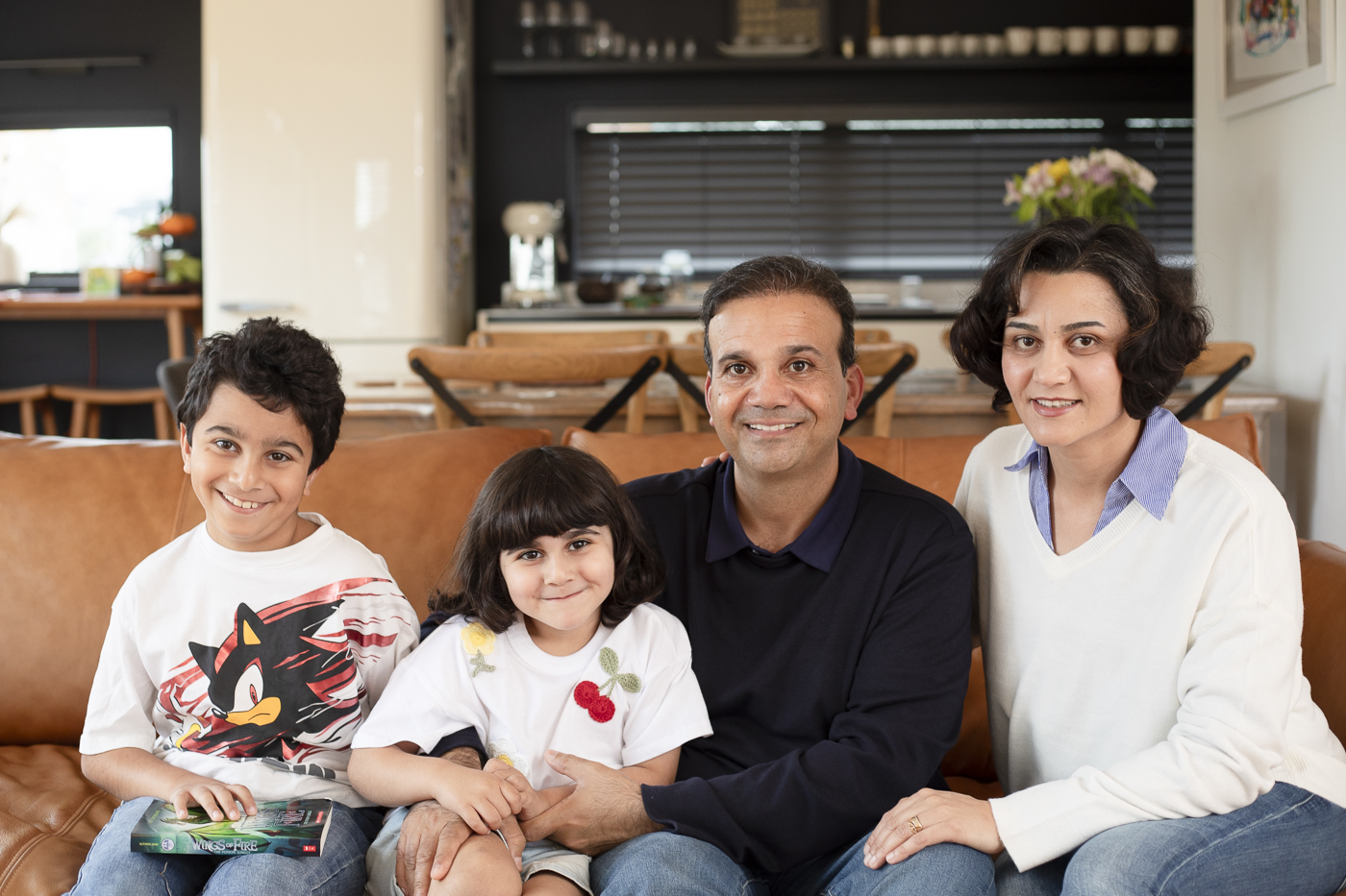 Family Portrait at home on big sofa