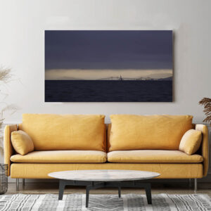 peaceful scenery with beach and sail